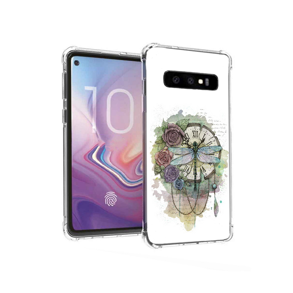 Чехол MyPads Tocco для Samsung Galaxy S10 старинные часы в цветах (PT125897.498.621)