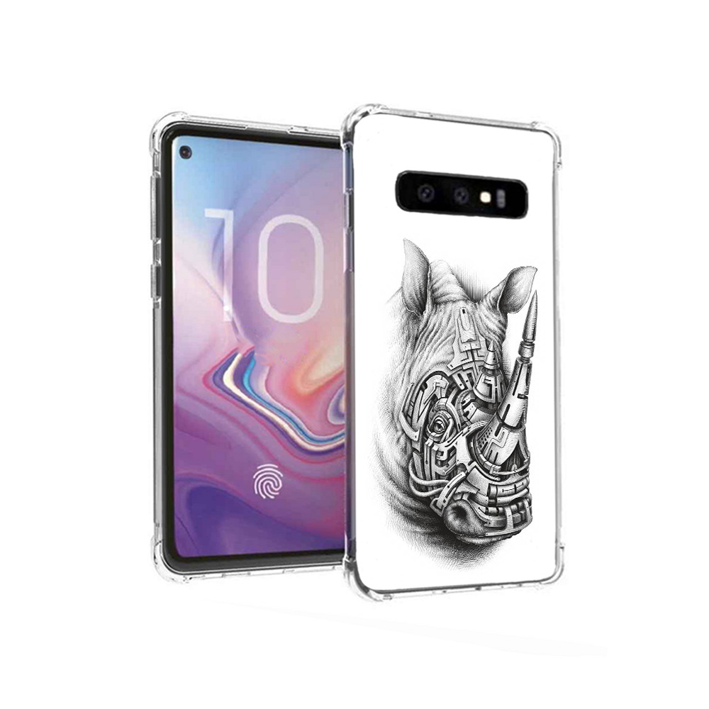 

Чехол MyPads Tocco для Samsung Galaxy S10 стальной носорог (PT125897.498.620), Прозрачный, Tocco
