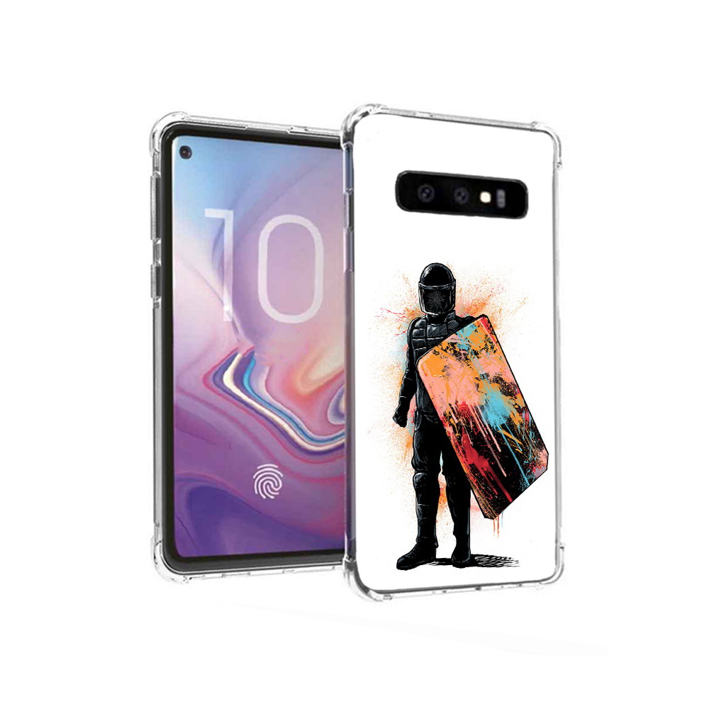 

Чехол MyPads Tocco для Samsung Galaxy S10 солдат с красочным щитом (PT125897.498.614), Прозрачный, Tocco
