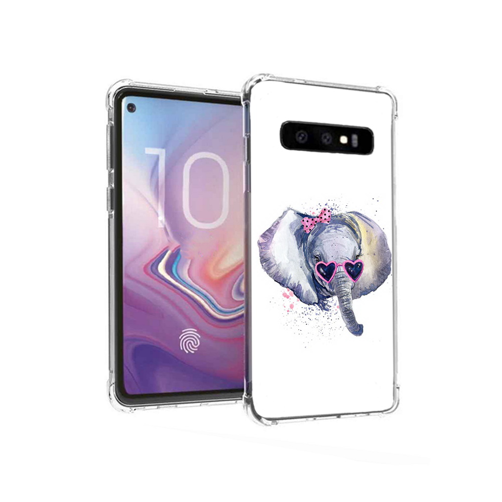 

Чехол MyPads Tocco для Samsung Galaxy S10 слоник в очках (PT125897.498.608), Прозрачный, Tocco