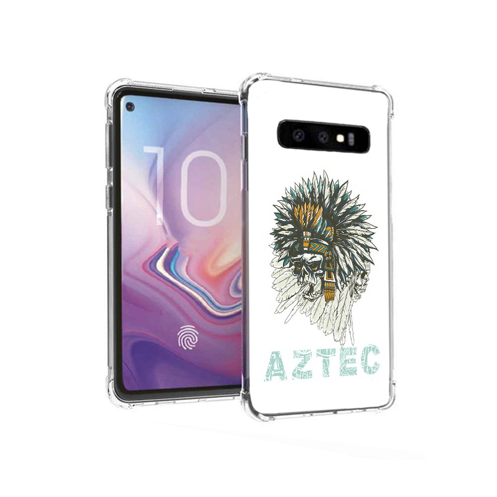 

Чехол MyPads Tocco для Samsung Galaxy S10 скелет индеец (PT125897.498.602), Прозрачный, Tocco