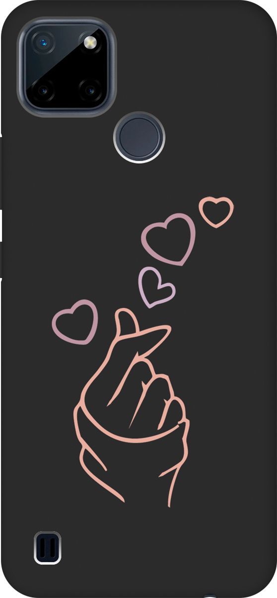 

Матовый чехол на Realme C21Y "K-Heart" черный, Черный;розовый, 4888