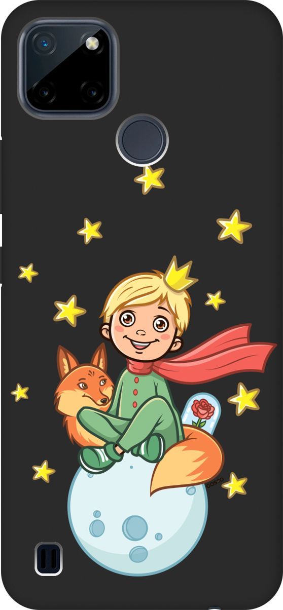 

Матовый чехол на Realme C21Y "Little Prince" черный, Черный;бежевый, 4888