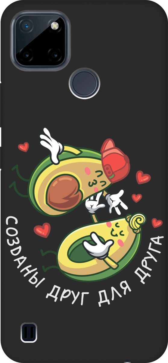 

Матовый чехол на Realme C21Y "Avo-Love" черный, Черный;желтый, 4888