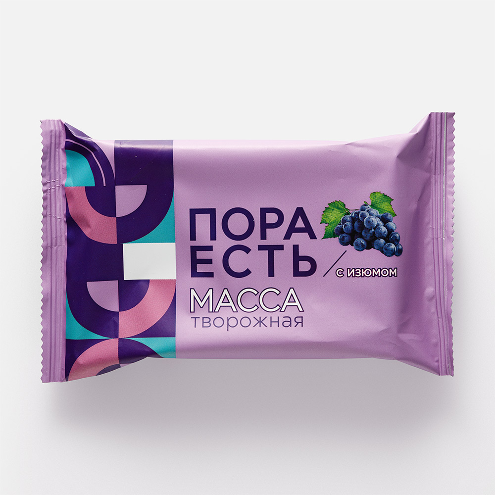 Масса творожная Пора есть с изюмом, 10%, 150 г