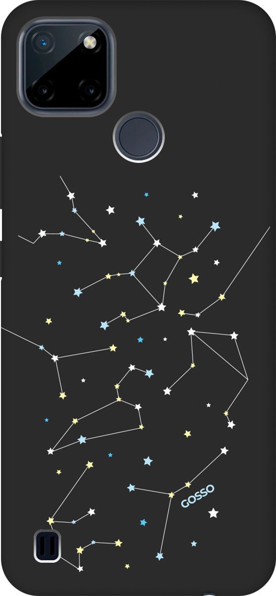 

Матовый чехол на Realme C21Y "Constellations" черный, Черный;белый, 4888