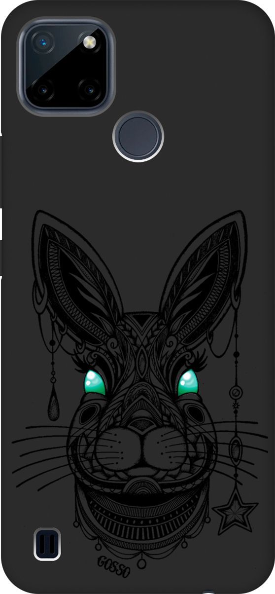 

Матовый чехол на Realme C21Y "Grand Rabbit" черный, Черный;голубой, 4888