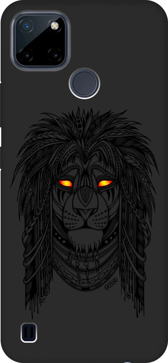 

Матовый чехол на Realme C21Y "Grand Leo" черный, Черный;желтый, 4888