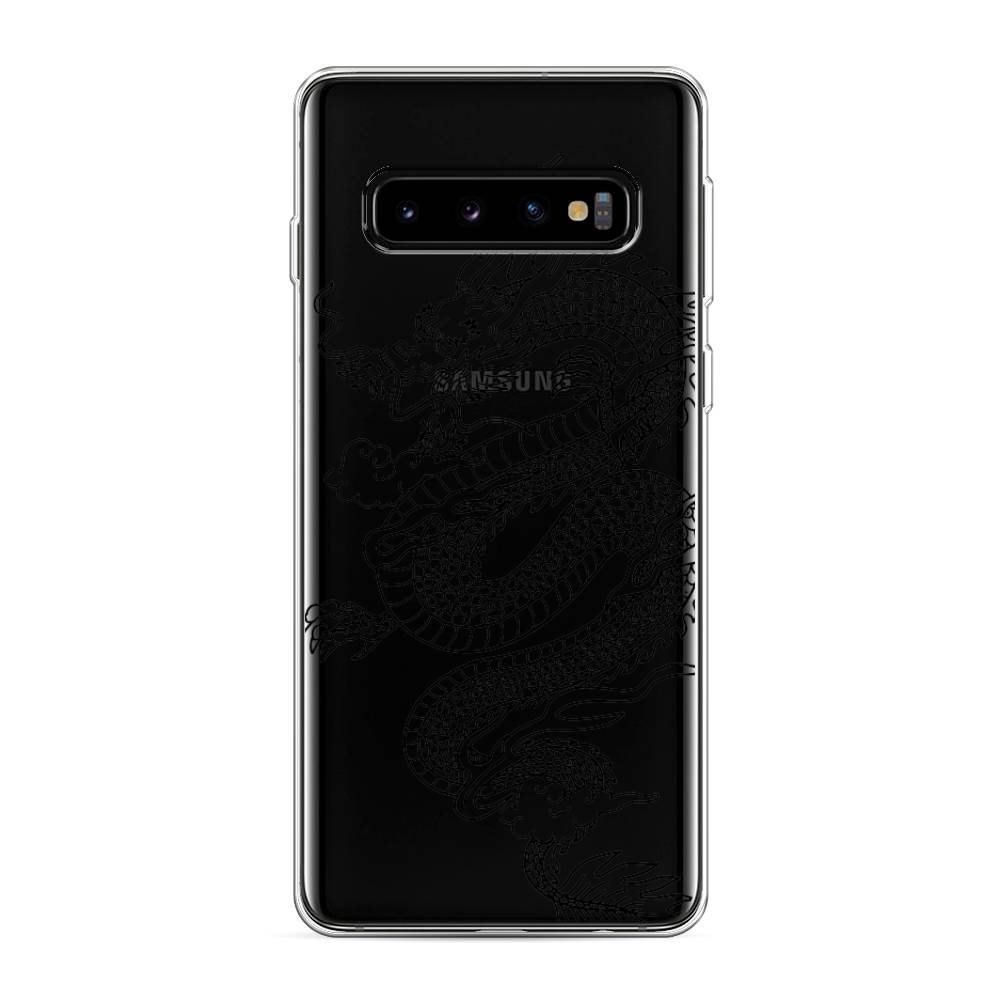 

Чехол на Samsung Galaxy S10 "Большой китайский дракон", Черный;серый, 27050-1