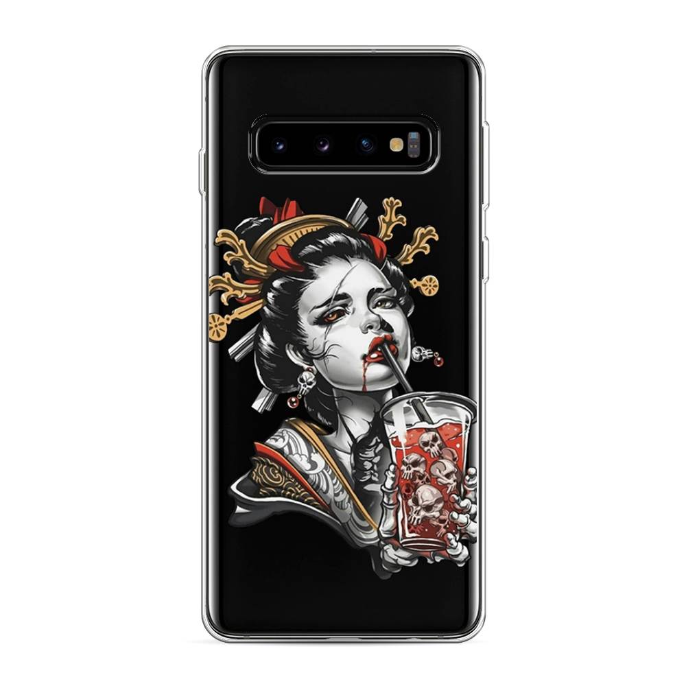 

Чехол на Samsung Galaxy S10 "Опасная гейша", Красный;черный;серый, 27050-4