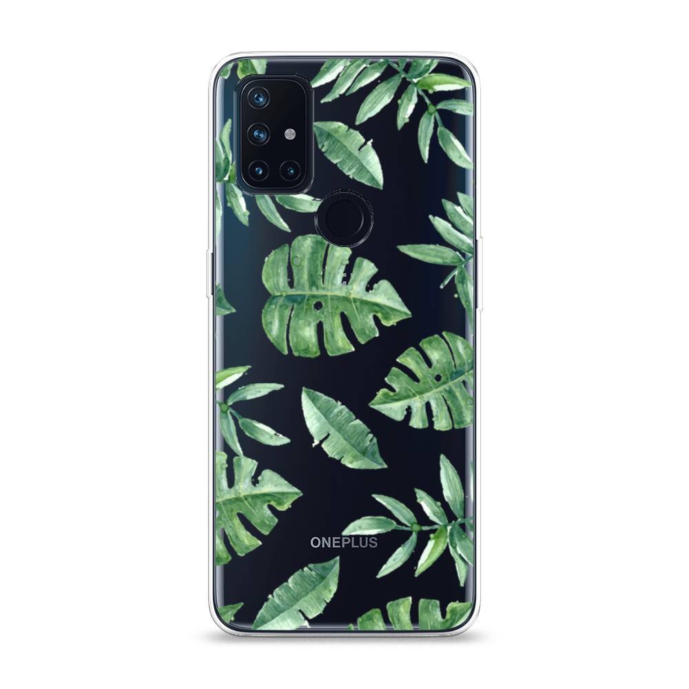 

Чехол Awog на OnePlus Nord N10 / ВанПлас Nord N10 "Нарисованные пальмовые листья", Зеленый, 152350-4