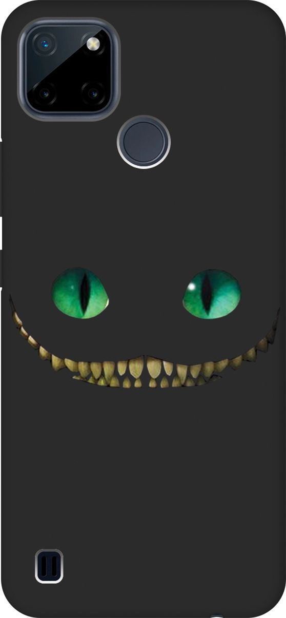 

Матовый чехол на Realme C21Y "Cheshire Cat" черный, Черный;зеленый, 4888