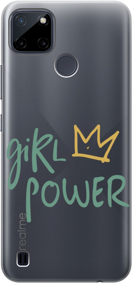 

Силиконовый чехол на Realme C21Y "Girl Power!" прозрачный, Прозрачный;зеленый, 4887