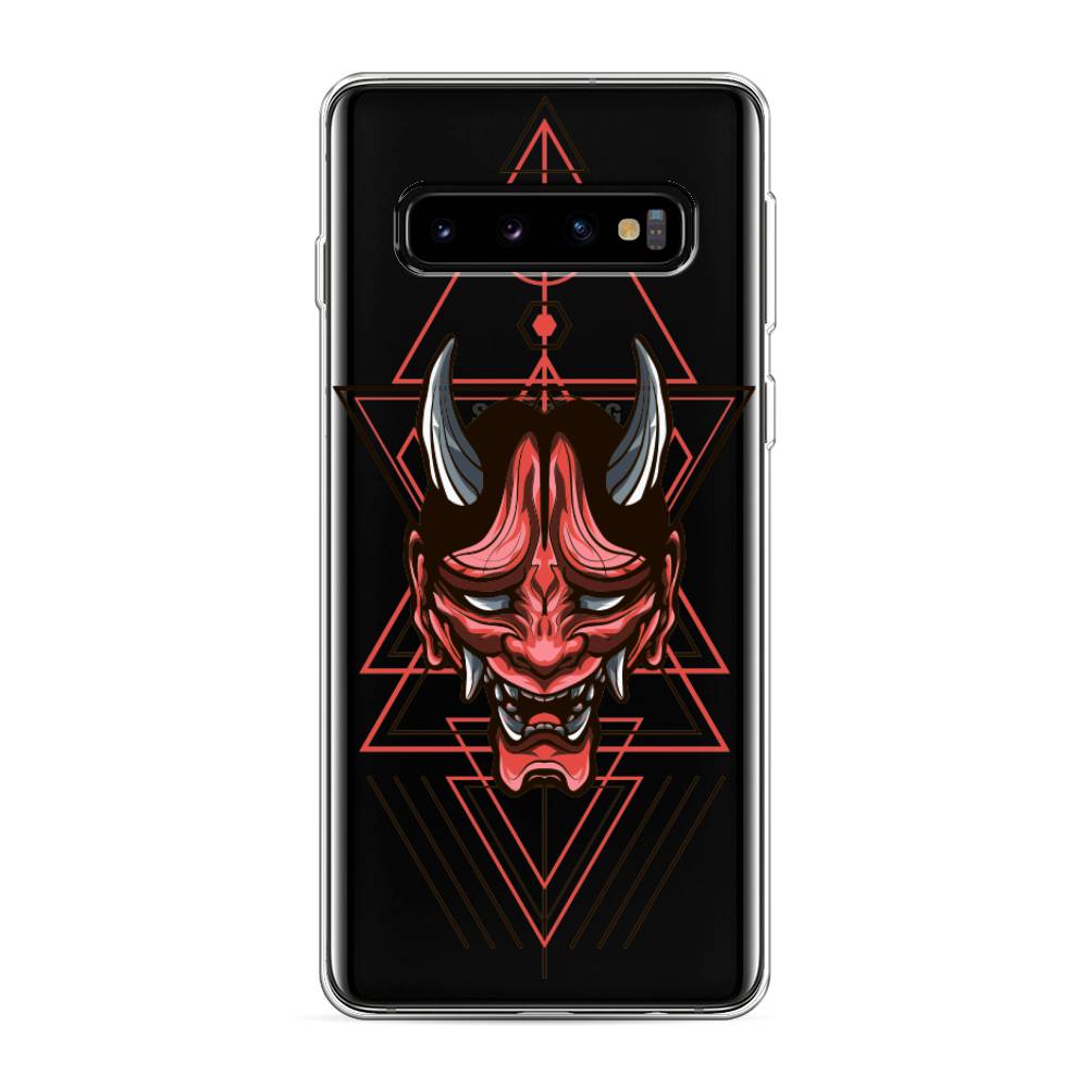 

Чехол на Samsung Galaxy S10 "Hanya Oni mask", Серый;красный;черный, 27050-4