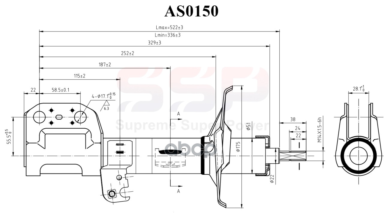

Стойка Амортизационная Ssp 334815 48510-09B40 Toyota Avensis Zt25 02- Передн. Прав. SSP ар