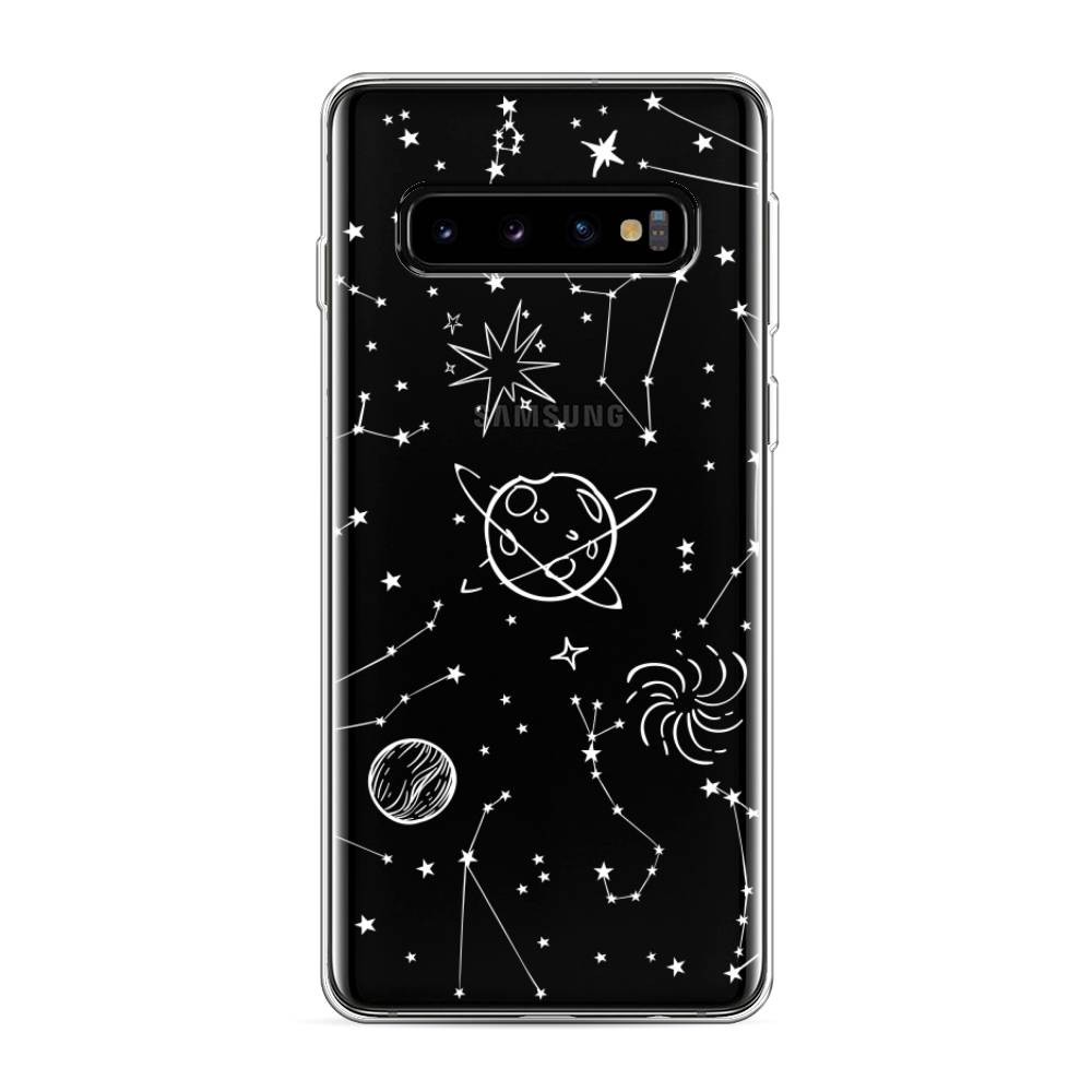 

Чехол на Samsung Galaxy S10 "Планеты в космосе", Белый, 27050-2