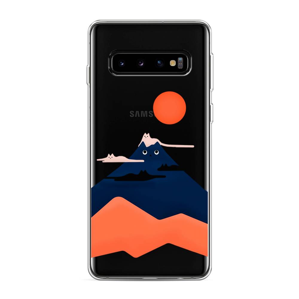 

Чехол на Samsung Galaxy S10 "Кот-гора", Черный;оранжевый, 27050-4