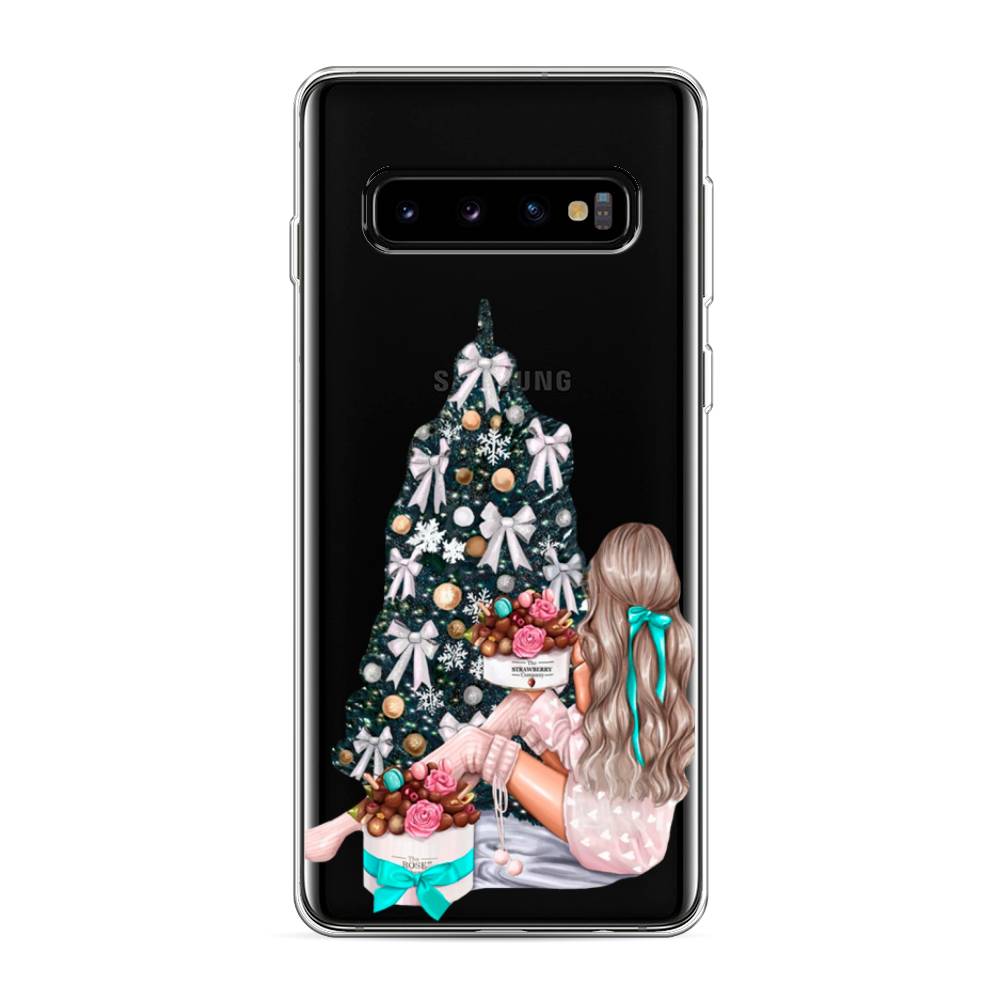 

Чехол на Samsung Galaxy S10 "New Year", Зеленый;бежевый;голубой, 27050-5