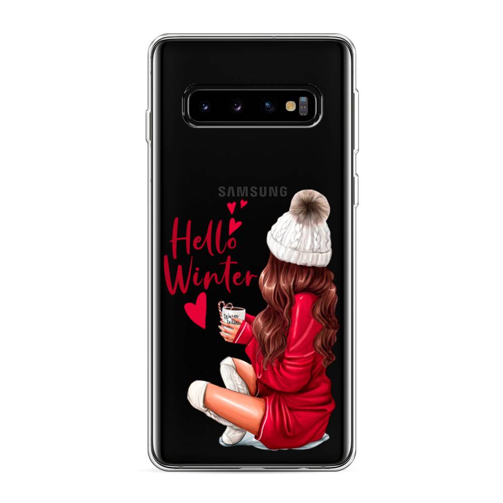 

Чехол на Samsung Galaxy S10 "Hello winter", Красный;белый;коричневый, 27050-5