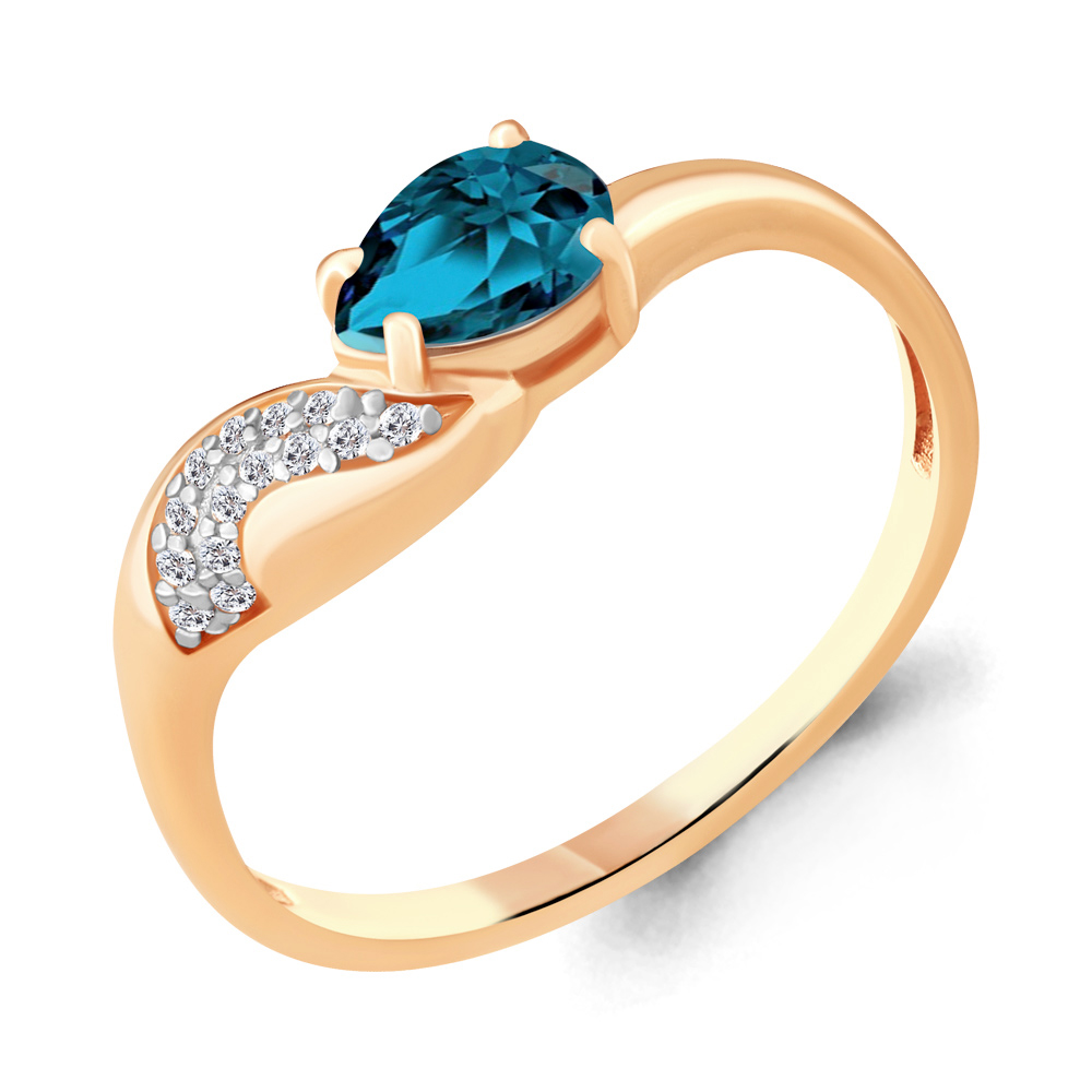 

Кольцо из серебра с топазом\фианитом Aquamarine Aquamarine 6904005А_925_з р. 17,5, 6904005А_925_з