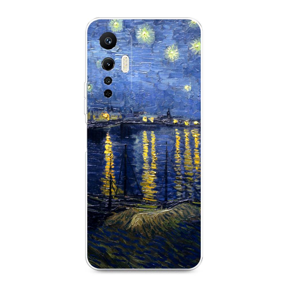 

Чехол на Infinix Hot 20S "Звездная ночь над Роной", Синий;желтый, 3103650-4