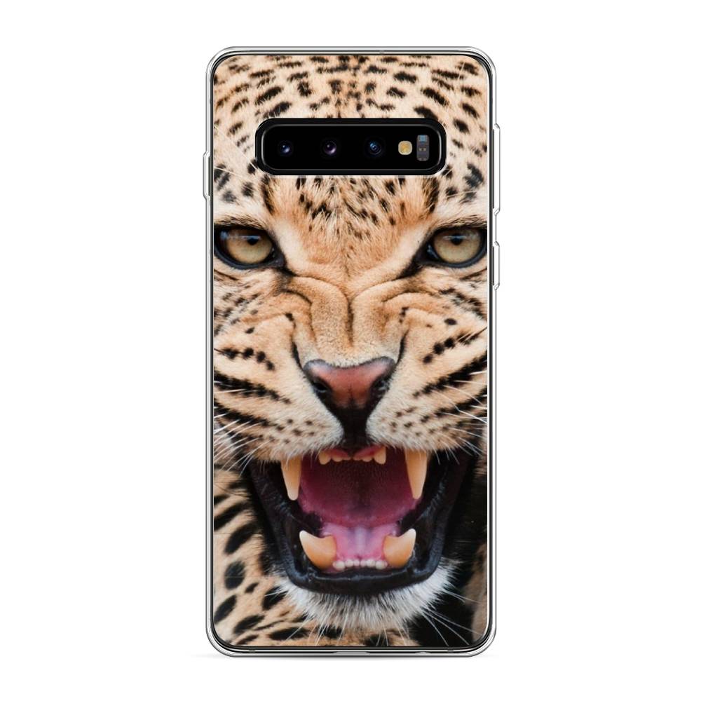 

Чехол на Samsung Galaxy S10 "Леопард 3d", Бежевый;черный, 27050-6