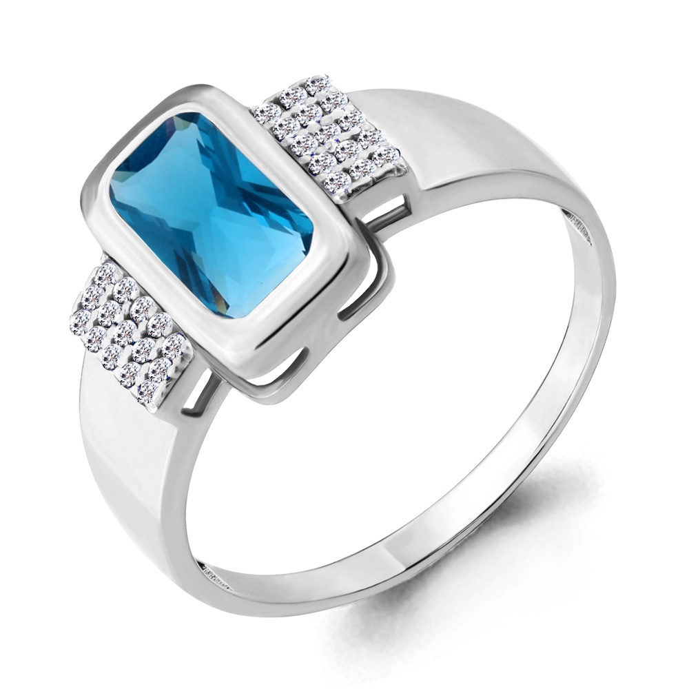 

Кольцо из серебра с фианитом Aquamarine Aquamarine 6903593А_925_р р. 17, 6903593А_925_р