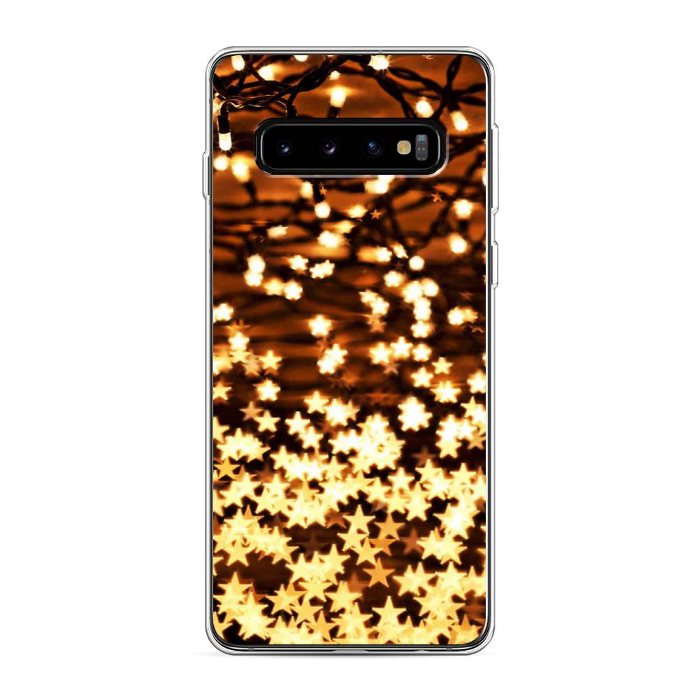 

Чехол на Samsung Galaxy S10 "Новогодняя гирлянда", Золотистый, 27050-5