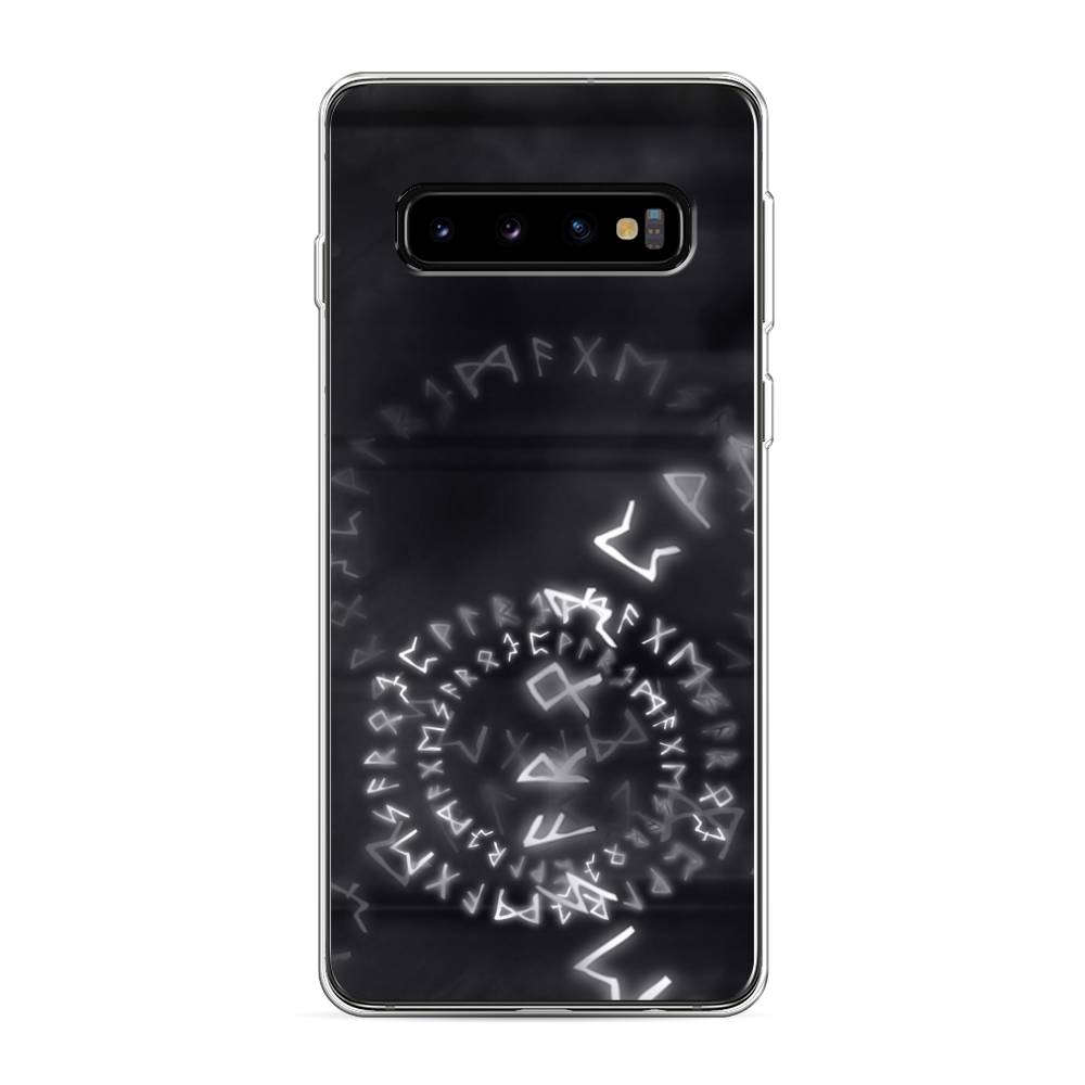 

Чехол на Samsung Galaxy S10 "Руны", Серый;черный, 27050-3