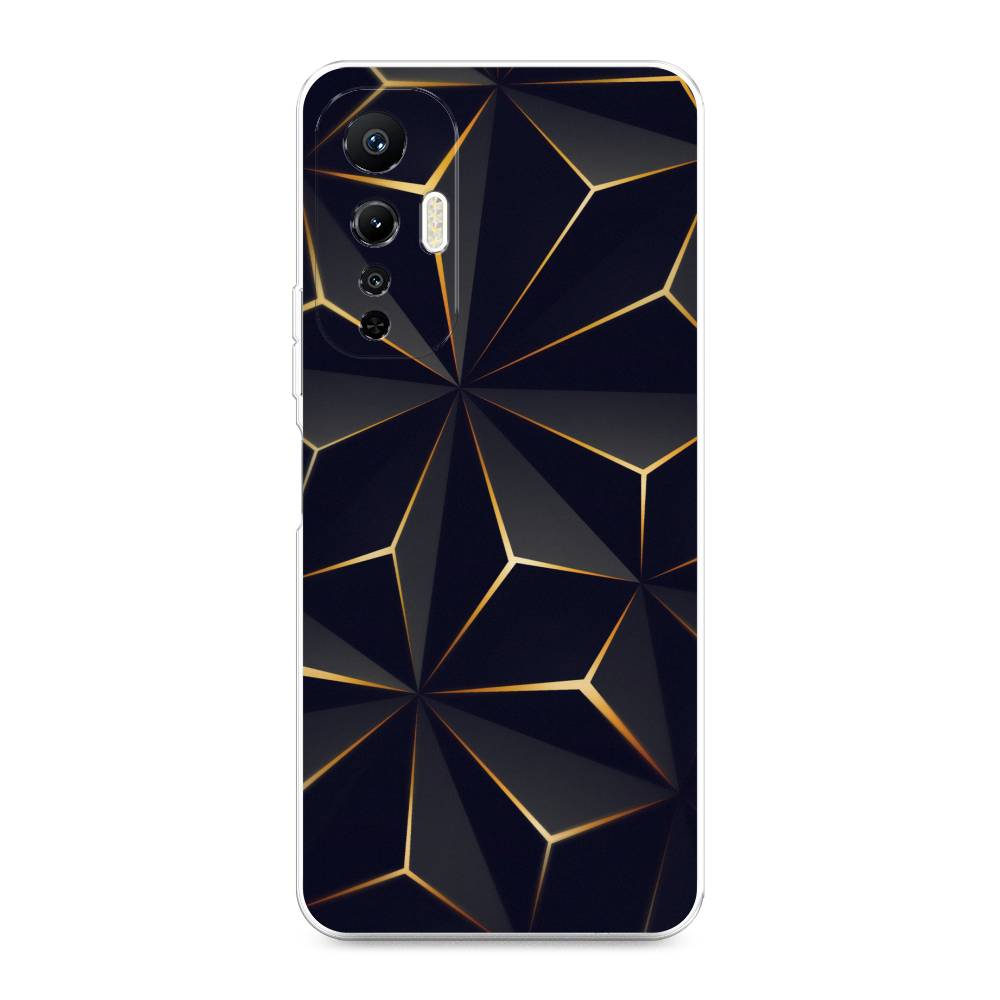 

Чехол на Infinix Hot 20S "Черные полигоны", Золотистый;черный, 3103650-3