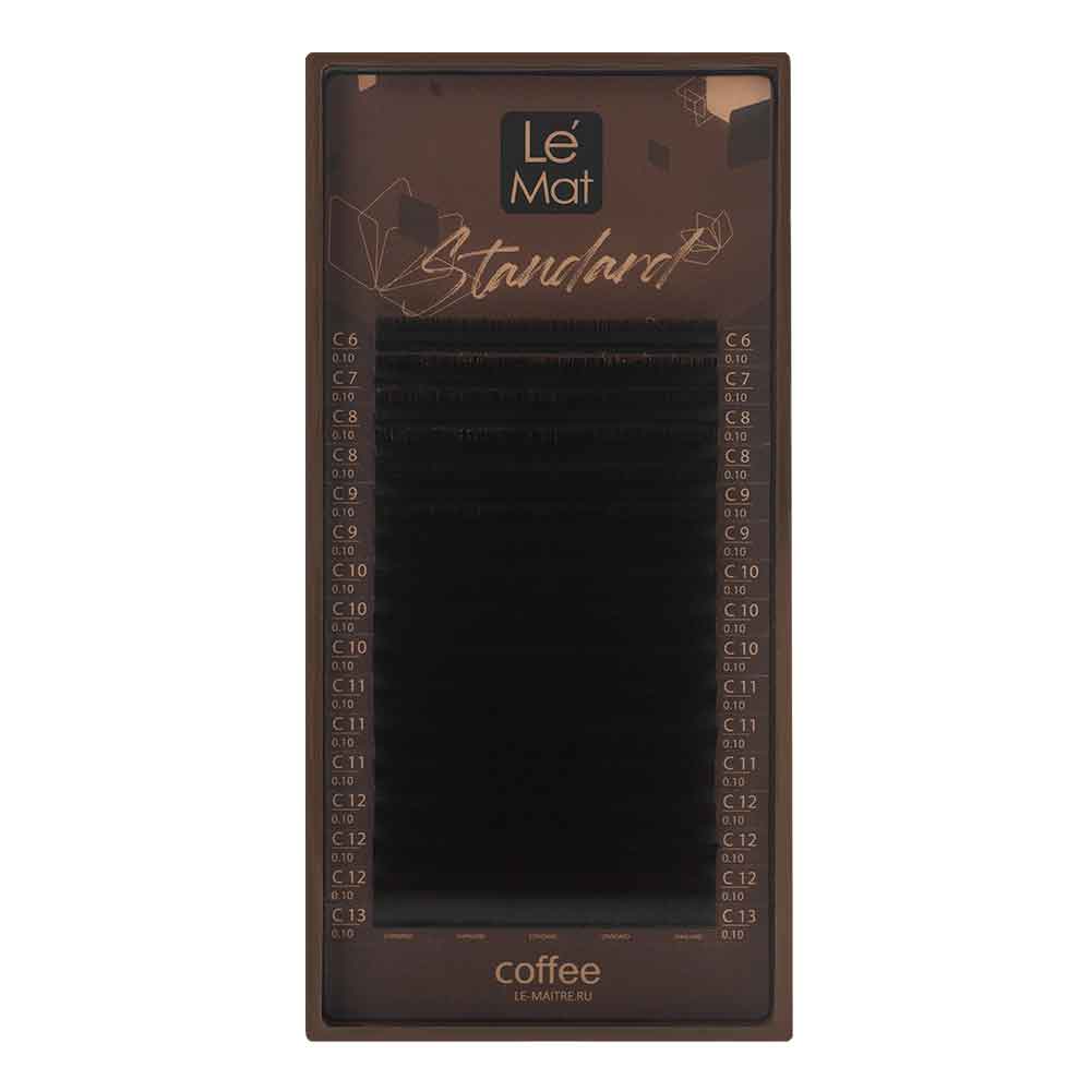 Ресницы коричневые Arabica Le Maitre Standard Coffee 16 линий D 007 Mix 6-13 mm