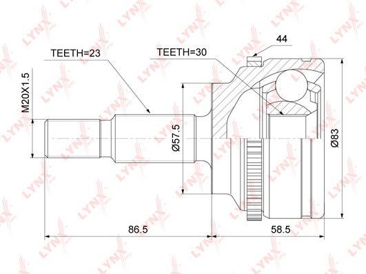 

Шрус LYNXAUTO co6322a