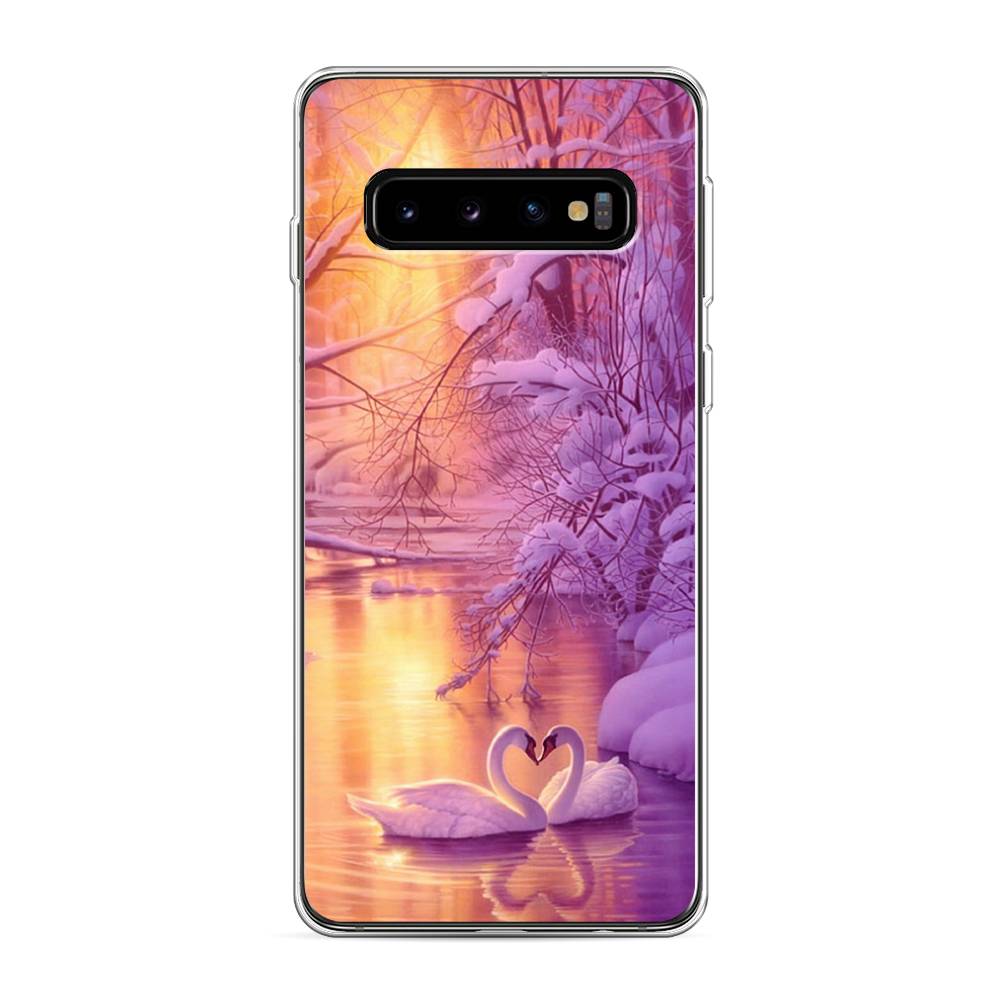

Чехол на Samsung Galaxy S10 "Зима 1", Фиолетовый;желтый, 27050-2