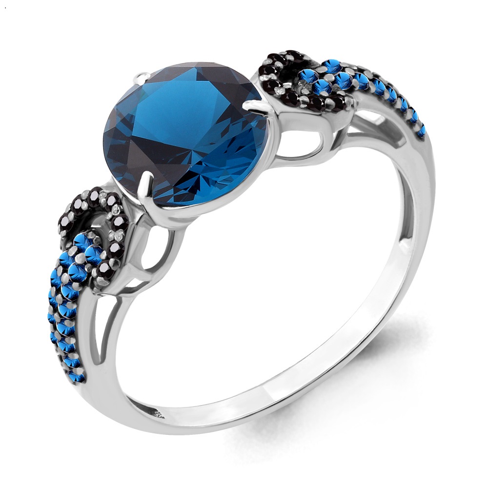 

Кольцо из серебра с топазом искусственным\ Aquamarine Aquamarine 6903193ЧБ_925_р р, 6903193ЧБ_925_р