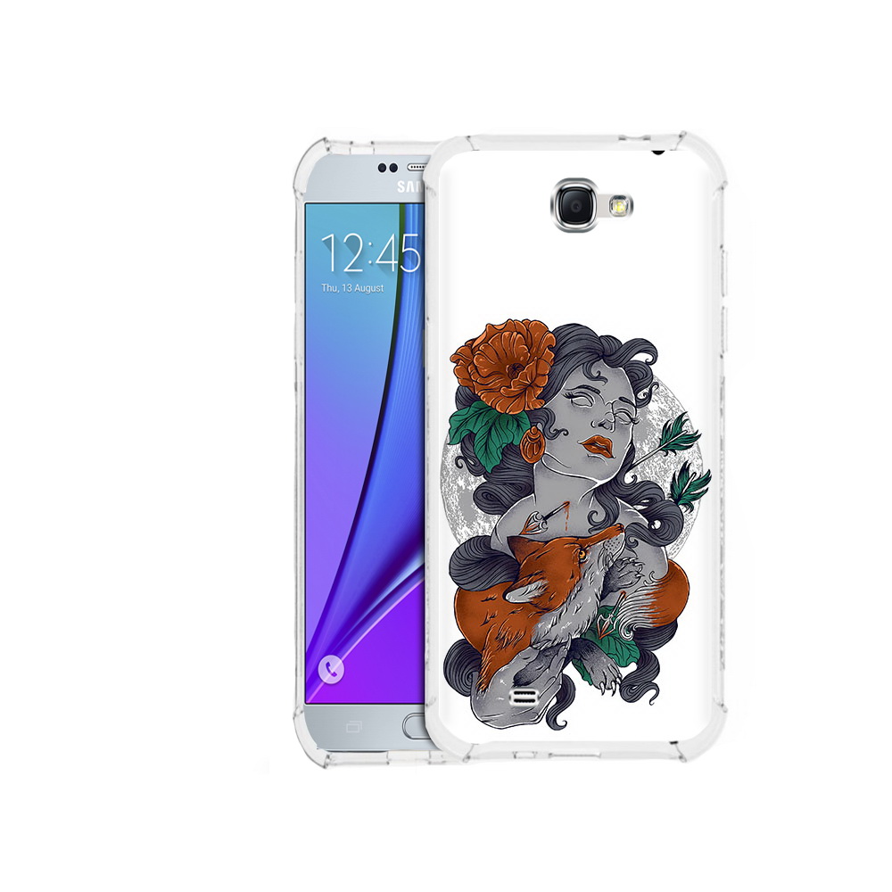 

Чехол MyPads Tocco для Samsung Galaxy Note 2 темная девушка с лисой (PT29983.561.639), Прозрачный, Tocco