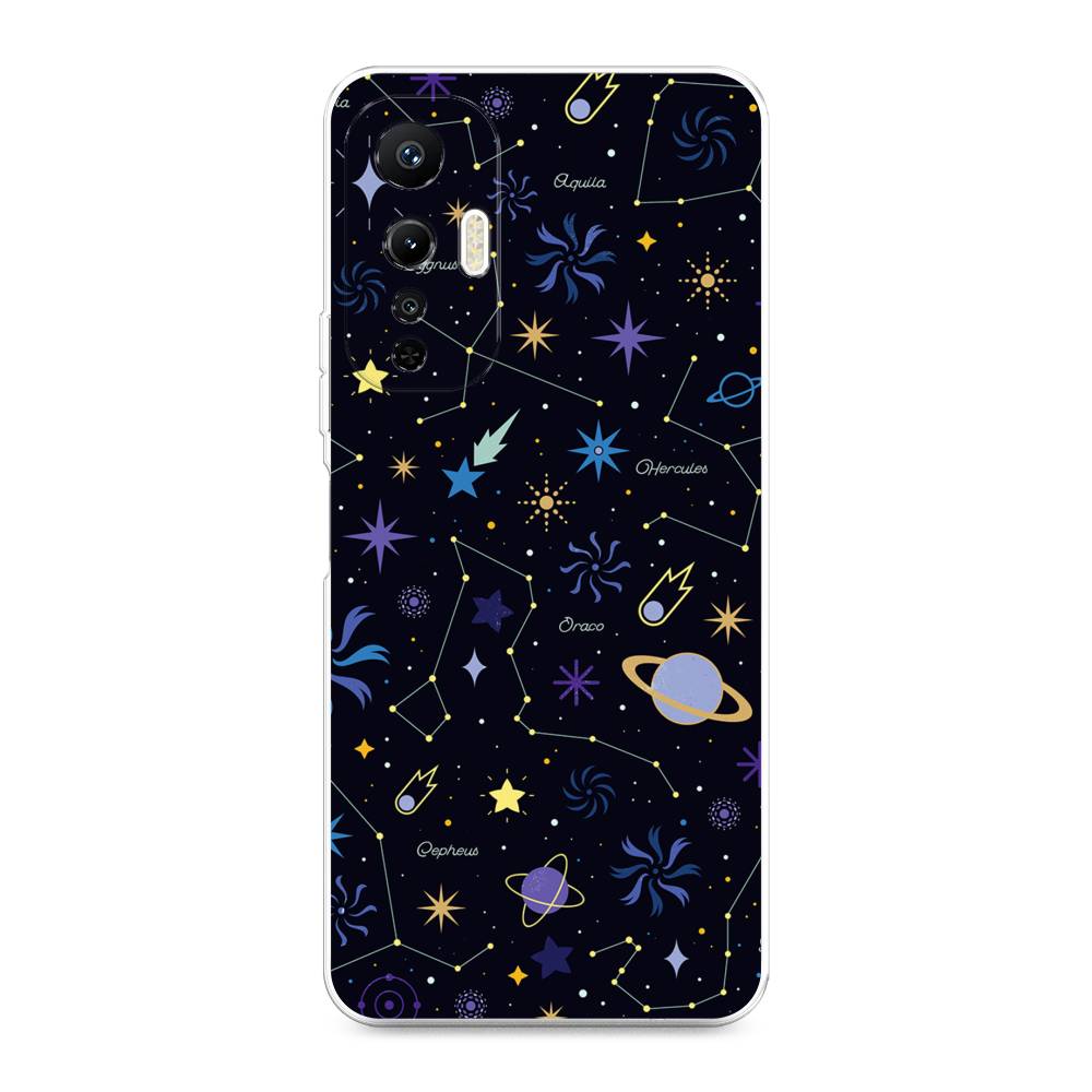 

Чехол на Infinix Hot 20S "Цветной космос", Желтый, 3103650-2