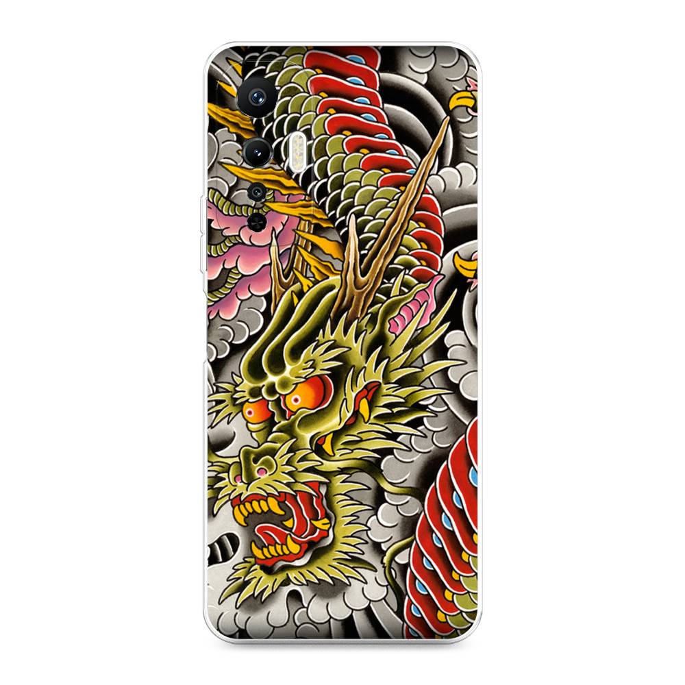 

Чехол на Infinix Hot 20S "Японский дракон", Желтый;розовый;красный, 3103650-4