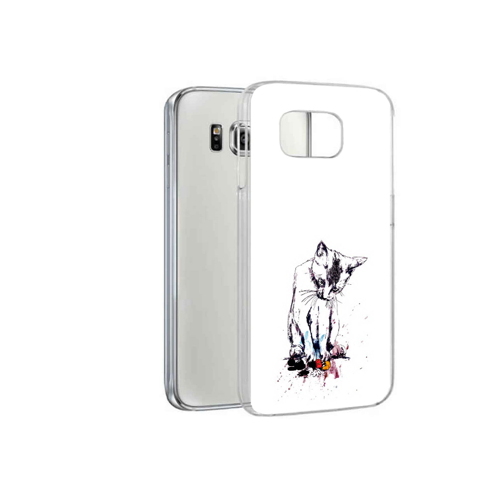 

Чехол MyPads Tocco для Samsung Galaxy S6 кот и микки (PT12300.506.399), Прозрачный, Tocco