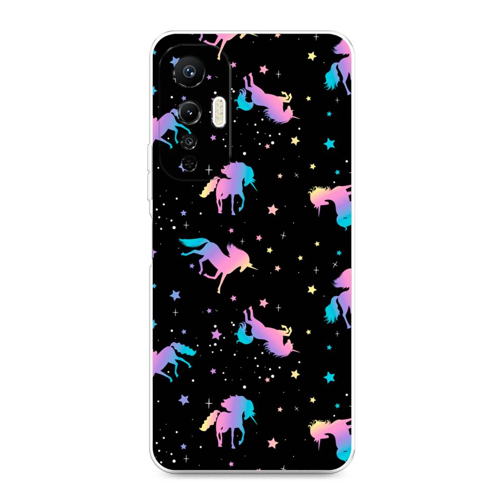 

Чехол на Infinix Hot 20S "Единороги градиент", Черный;розовый;голубой, 3103650-1