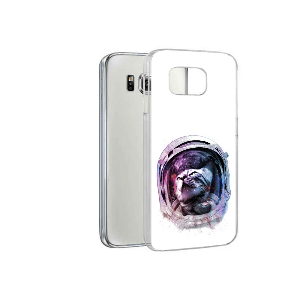 

Чехол MyPads Tocco для Samsung Galaxy S6 кот в шлеме (PT12300.506.396), Прозрачный, Tocco
