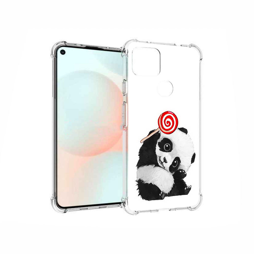 

Чехол MyPads Tocco для Google Pixel 5A панда с леденцом, Прозрачный, Tocco