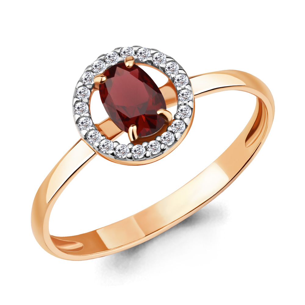 

Кольцо из серебра с гранатом Aquamarine Aquamarine 6901003А_925_з р, 6901003А_925_з