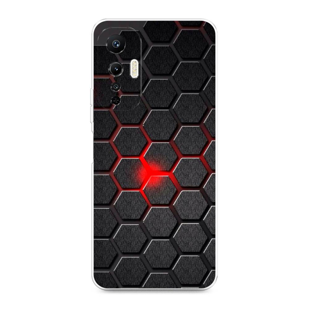

Чехол на Infinix Hot 20S "Соты красные", Красный;черный;серый, 3103650-3