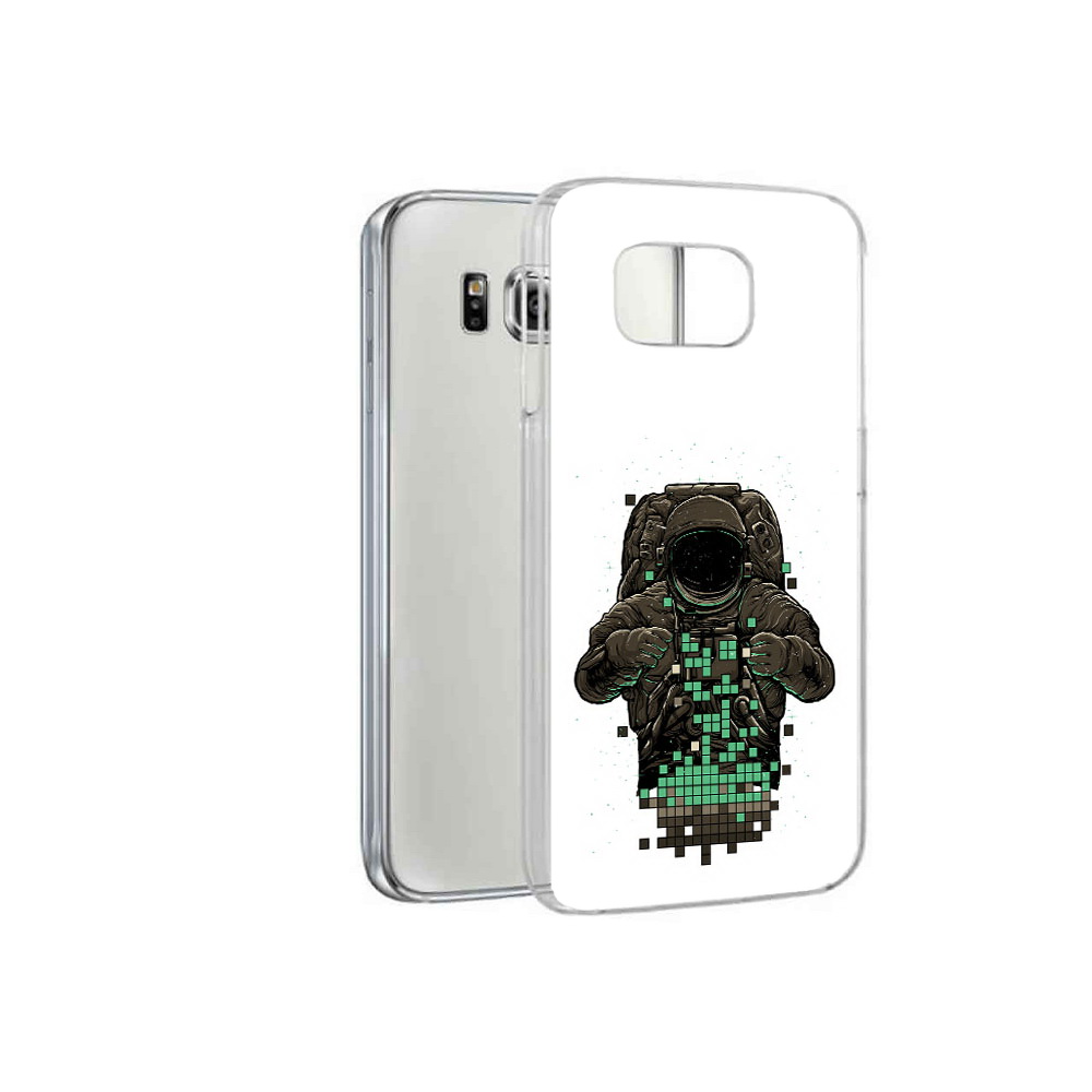 

Чехол MyPads Tocco для Samsung Galaxy S6 космонавт с пикселями (PT12300.506.394), Прозрачный, Tocco