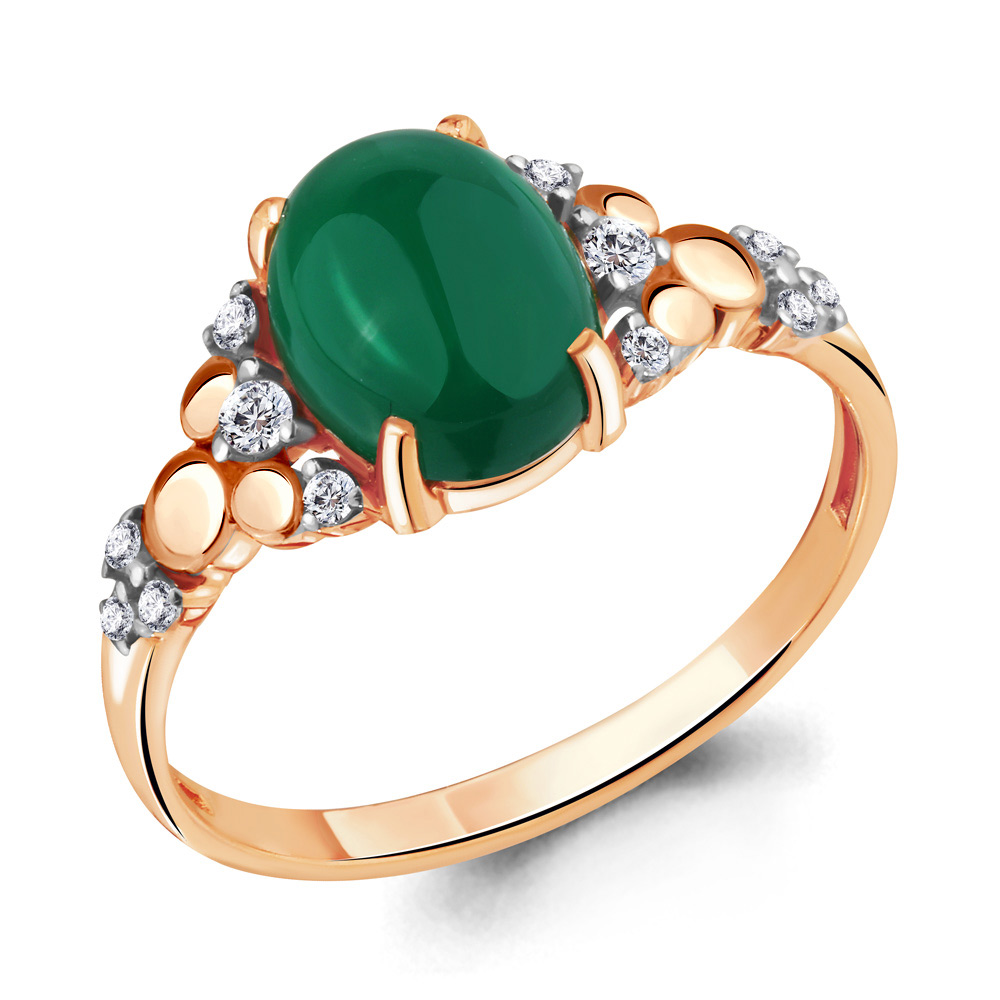 

Кольцо из серебра с агатом\фианитом Aquamarine Aquamarine 6900709А_925_з р, 6900709А_925_з