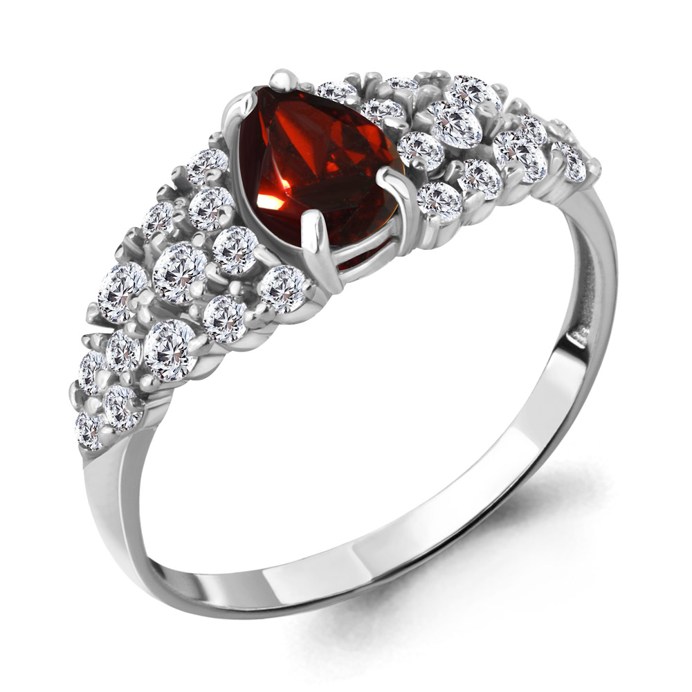 

Кольцо из серебра с гранатом Aquamarine Aquamarine 6900503А_925_р р. 18,5, 6900503А_925_р