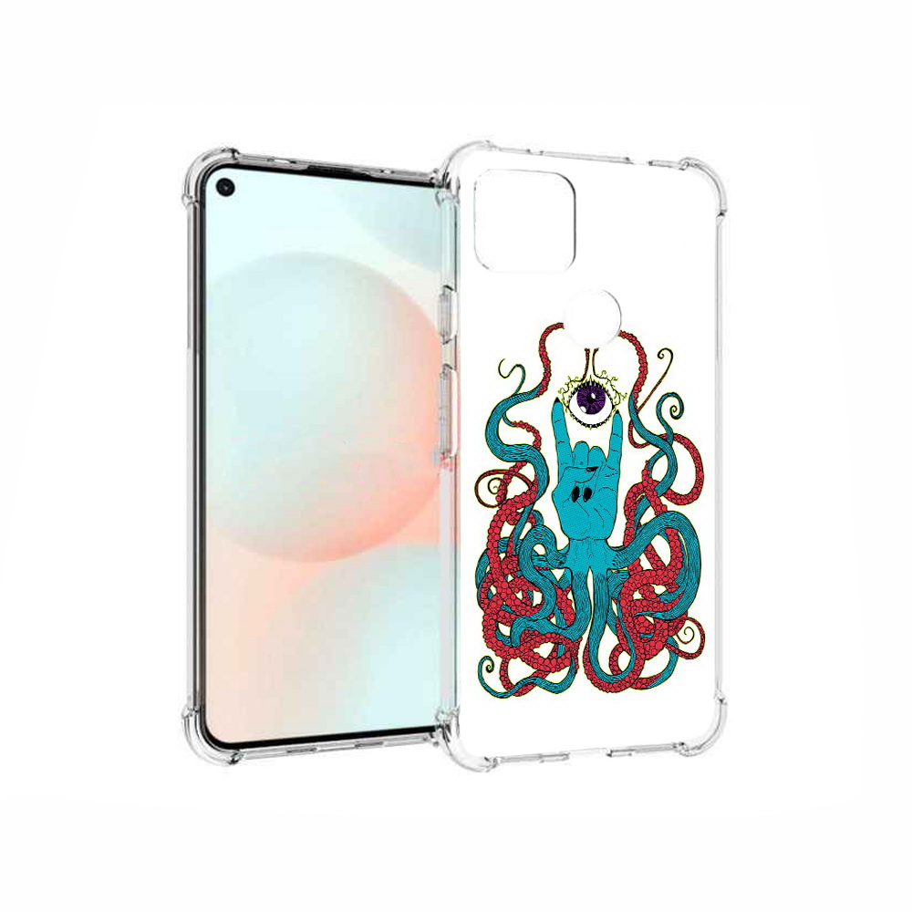 

Чехол MyPads Tocco для Google Pixel 5A осьминог-рука абстракция, Прозрачный, Tocco