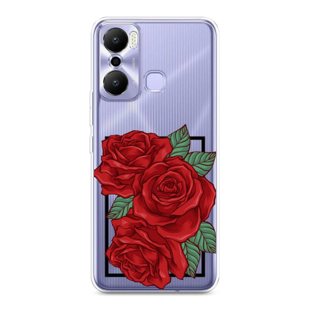 

Чехол на Infinix Hot 20 Play "Три алые розы", Красный, 3103550-2