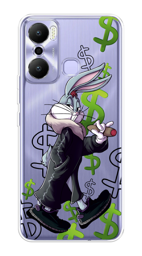 

Чехол на Infinix Hot 20 Play "Rich Bugs Bunny", Зеленый;черный;голубой, 3103550-6