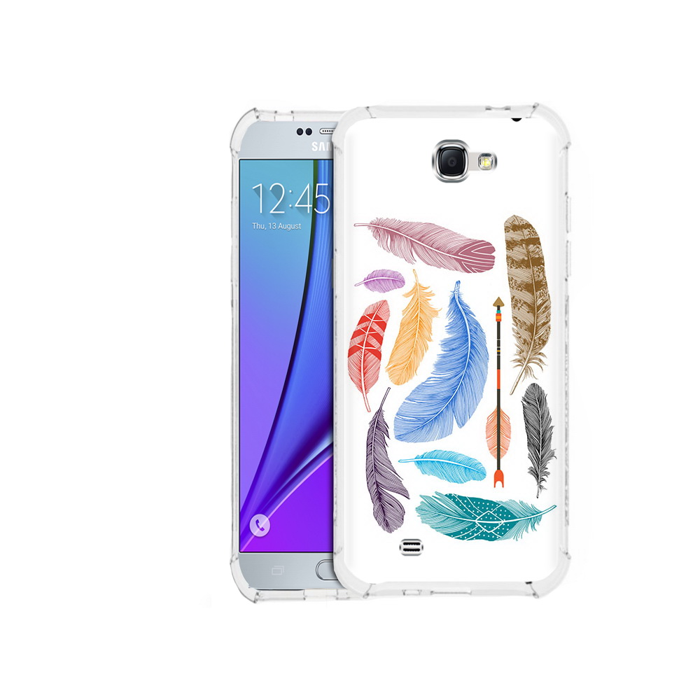 

Чехол MyPads Tocco для Samsung Galaxy Note 2 разноцветные перья (PT29983.561.572), Прозрачный, Tocco